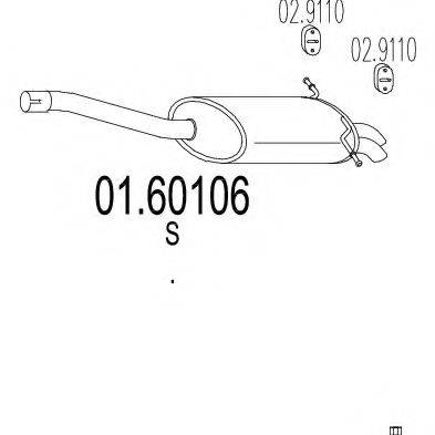MTS 0160106 Глушник вихлопних газів кінцевий