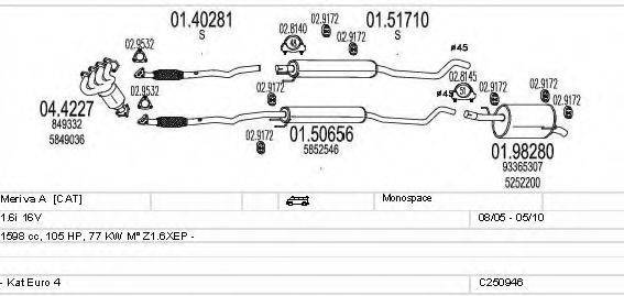 MTS C250946010521 Система випуску ОГ