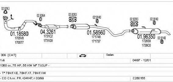 MTS C260155006054 Система випуску ОГ