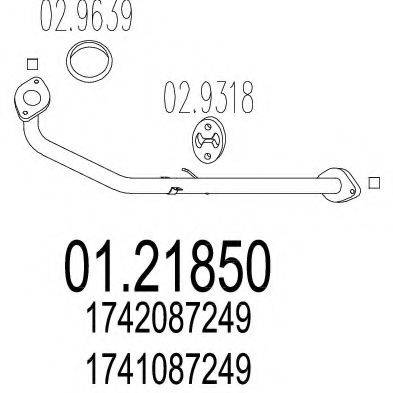 DAIHATSU 1742087249 Труба вихлопного газу