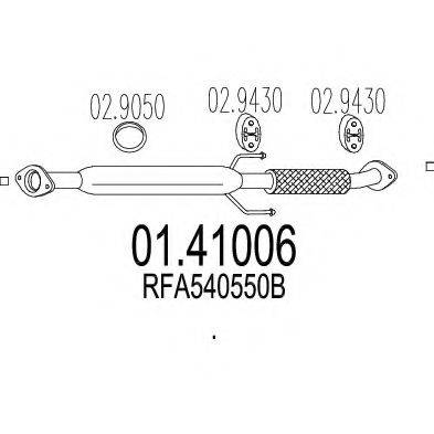 MTS 0141006 Труба вихлопного газу