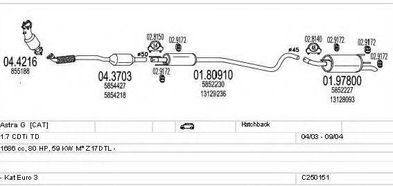 MTS C250151005270 Система випуску ОГ