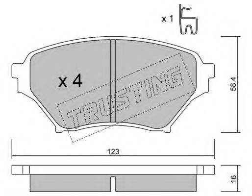 TRUSTING 6230 Комплект гальмівних колодок, дискове гальмо