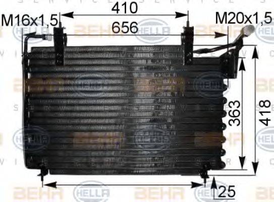 HELLA 8FC351036711 Конденсатор, кондиціонер