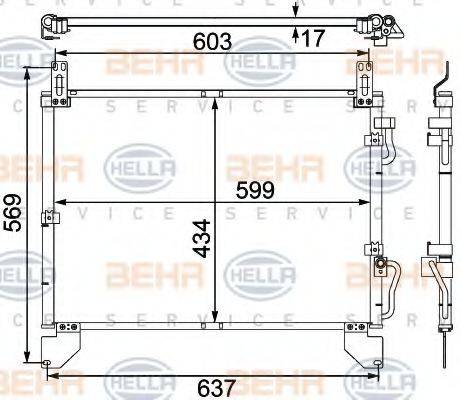 HELLA 8FC351304151 Конденсатор, кондиціонер