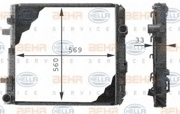 HELLA 8MK376721241 Радіатор, охолодження двигуна