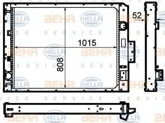 HELLA 8MK376792091 Радіатор, охолодження двигуна