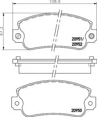 FIAT 791236 Комплект гальмівних колодок, дискове гальмо