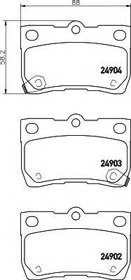 TOYOTA 0446630210 Комплект гальмівних колодок, дискове гальмо