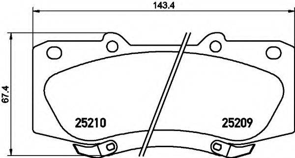 TOYOTA 044650K240 Комплект гальмівних колодок, дискове гальмо