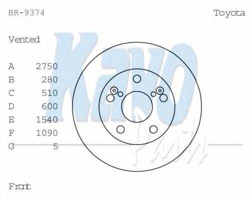 KAVO PARTS BR9374 гальмівний диск