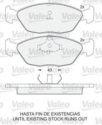 VALEO 601277 Комплект гальмівних колодок, дискове гальмо