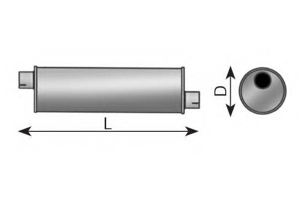 DINEX 44304 Середній/кінцевий глушник ОГ; Середній глушник вихлопних газів, універсальний