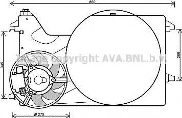 AVA QUALITY COOLING FD7546 Вентилятор, охолодження двигуна