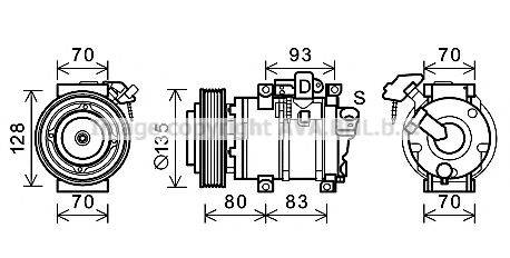 AVA QUALITY COOLING HDK283 Компресор, кондиціонер