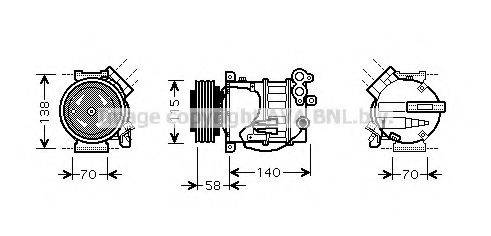 AVA QUALITY COOLING VOK144 Компресор, кондиціонер