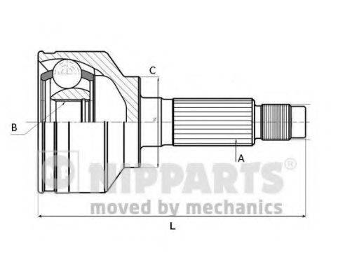 NIPPARTS N2822190 Шарнірний комплект, приводний вал