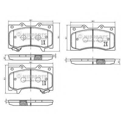 NIPPARTS N3601109 Комплект гальмівних колодок, дискове гальмо
