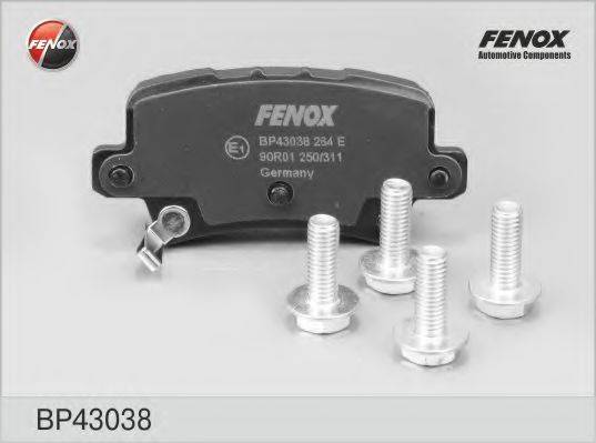 FENOX BP43038 Комплект гальмівних колодок, дискове гальмо