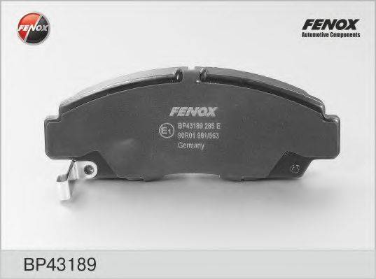 FENOX BP43189 Комплект гальмівних колодок, дискове гальмо