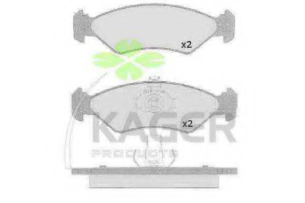 KAGER 23101 Комплект гальмівних колодок, дискове гальмо