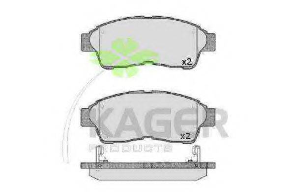 KAGER 21602 Комплект гальмівних колодок, дискове гальмо