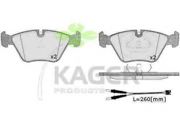 KAGER 350186 Комплект гальмівних колодок, дискове гальмо