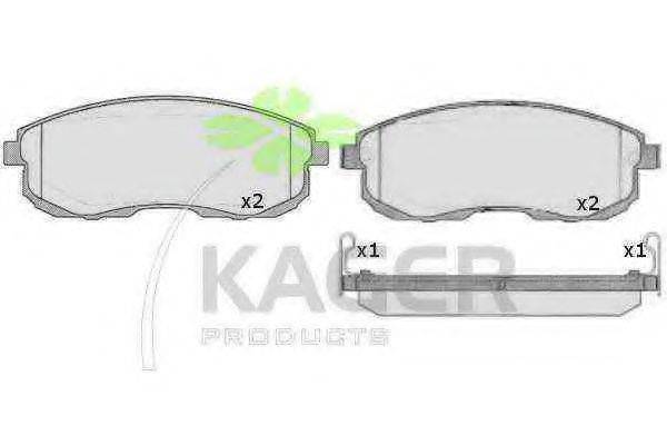 KAGER 21561 Комплект гальмівних колодок, дискове гальмо