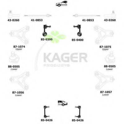 KAGER 800554 Підвіска колеса