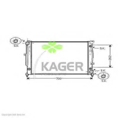 KAGER 310030 Радіатор, охолодження двигуна