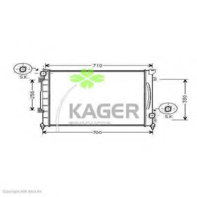 KAGER 310032 Радіатор, охолодження двигуна