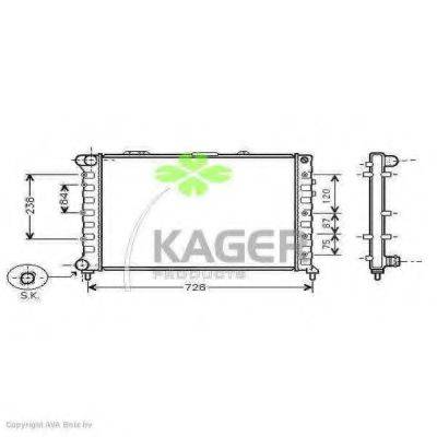 KAGER 310064 Радіатор, охолодження двигуна