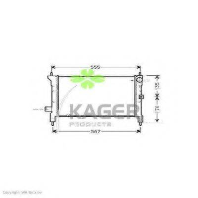 KAGER 310080 Радіатор, охолодження двигуна