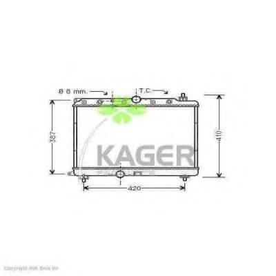 KAGER 310095 Радіатор, охолодження двигуна