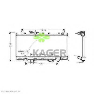 KAGER 312871 Радіатор, охолодження двигуна