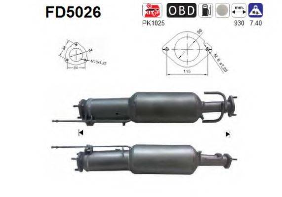 AS FD5026 Саджовий/частковий фільтр, система вихлопу ОГ