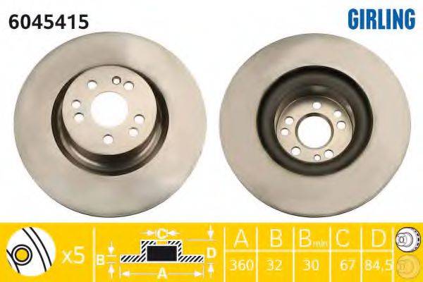 GIRLING 6045415 гальмівний диск