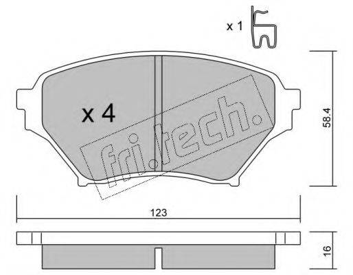 FRI.TECH. 6230 Комплект гальмівних колодок, дискове гальмо