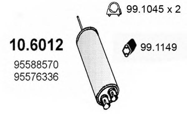 ASSO 106012 Середній глушник вихлопних газів
