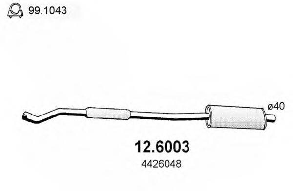 ASSO 126003 Середній глушник вихлопних газів