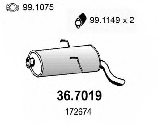 ASSO 367019 Глушник вихлопних газів кінцевий
