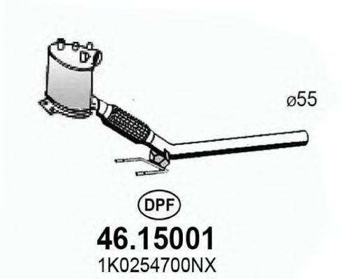 ASSO 4615001 Саджовий/частковий фільтр, система вихлопу ОГ