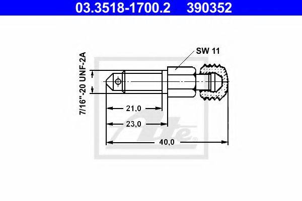 ATE 390352 Болт повітряного клапана / вентиль