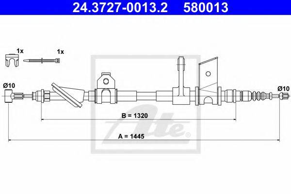 FIAT 60661488 Трос, стоянкова гальмівна система