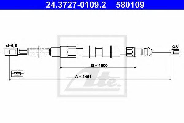 VAG 251 609 701C Трос, стоянкова гальмівна система