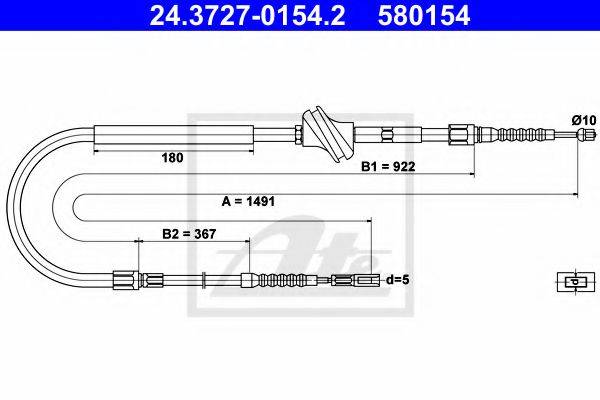 TEXTAR 44004600 Трос, стоянкова гальмівна система
