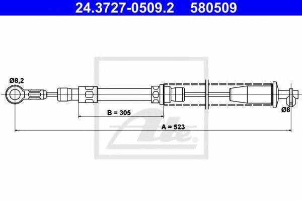 PEX 4.0220 Трос, стоянкова гальмівна система
