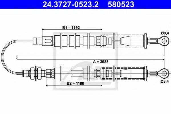 TEXTAR 44017100 Трос, стоянкова гальмівна система
