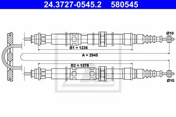 PAGID 85003 Трос, стоянкова гальмівна система