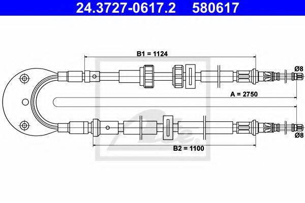 NK 902559 Трос, стоянкова гальмівна система